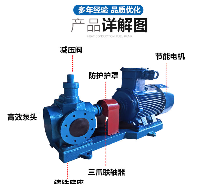 进口YCB圆弧泵 船用耐磨齿轮泵 润滑油机油输送 耐腐蚀油脂防爆电动泵(图5)