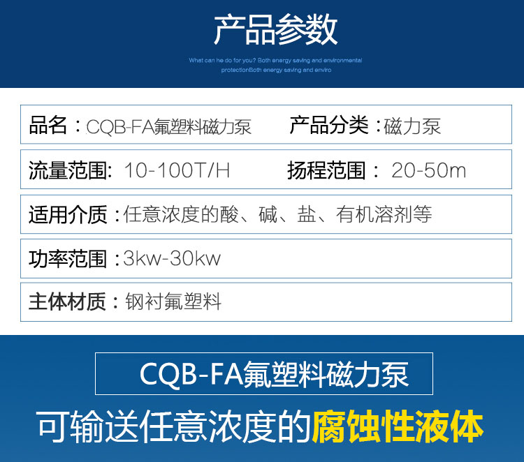 进口氟塑料合金磁力泵耐腐耐酸碱化工泵防爆衬氟磁力泵(图3)