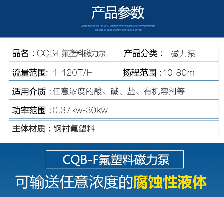 进口氟塑料磁力泵CQBF无泄漏衬四氟离心磁力泵耐腐蚀耐酸碱化工泵厂家(图3)