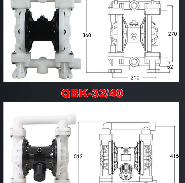 进口PP工程塑料气动隔膜泵耐腐蚀QBYK-15_25_40_50大功率双高压胶水泵(图7)