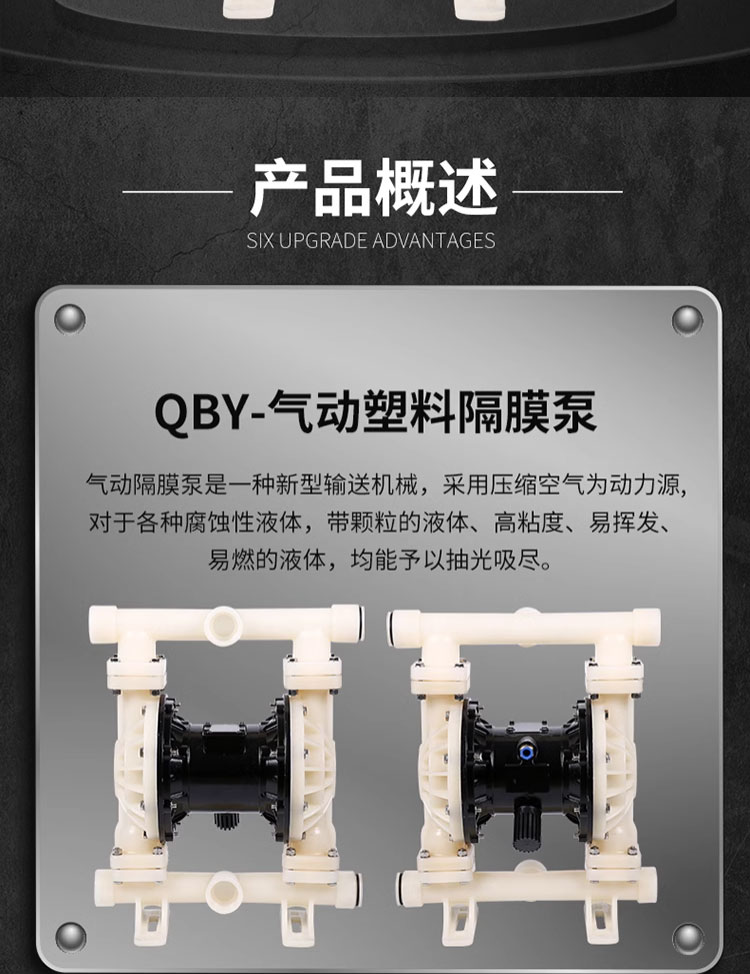 进口PP隔膜泵 QBK耐酸碱化工泵QBY- K15_25_40氟塑料气动隔膜泵(图2)