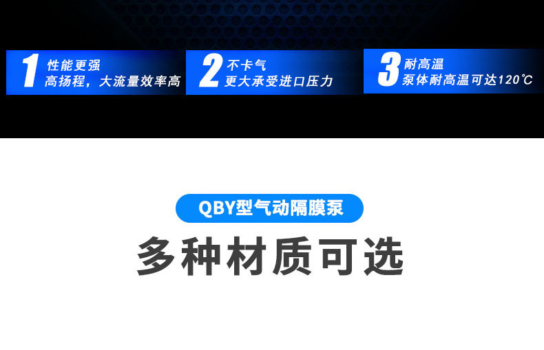 进口Y工程塑料气动隔膜泵 压滤机隔膜泵 QBY-50PP材质隔膜泵(图5)