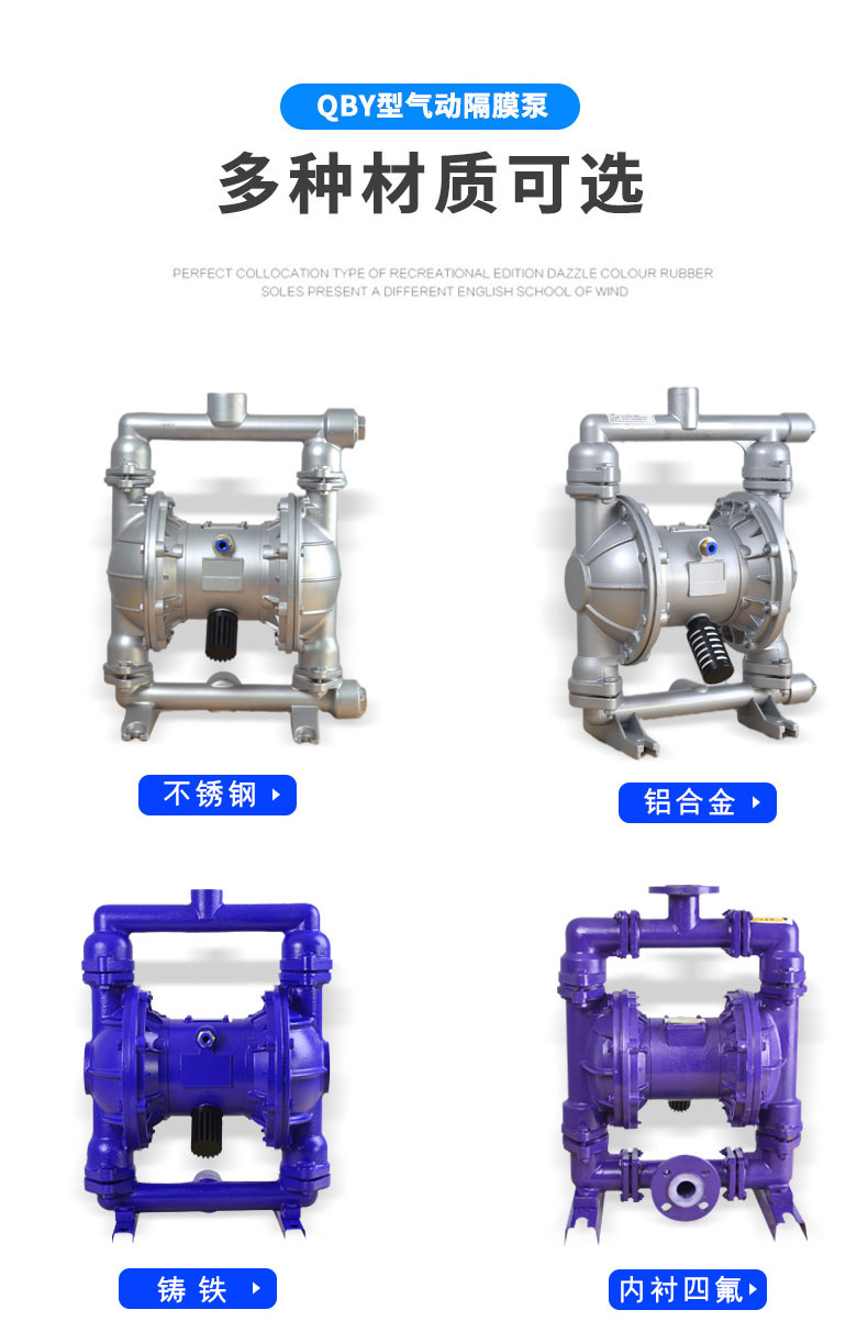 进口全氟气动隔膜泵 PVDF氟塑料耐酸碱气动隔膜泵(图5)