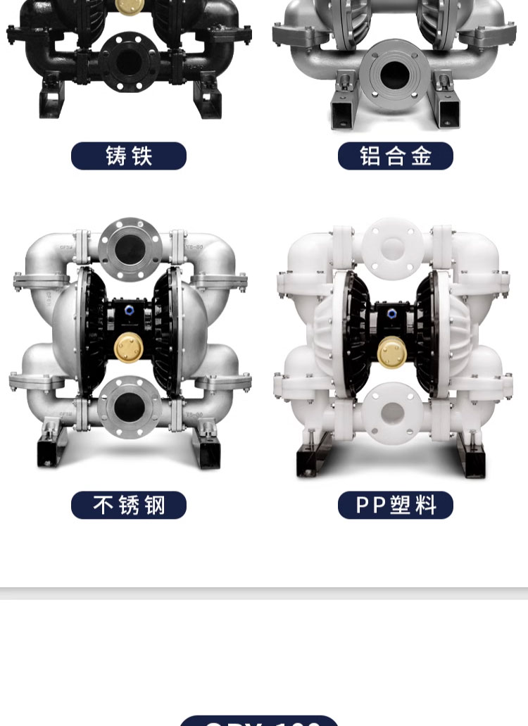 进口隔膜泵 铝合金铸铁塑料隔膜泵气动隔膜泵不锈钢压滤机泵(图10)