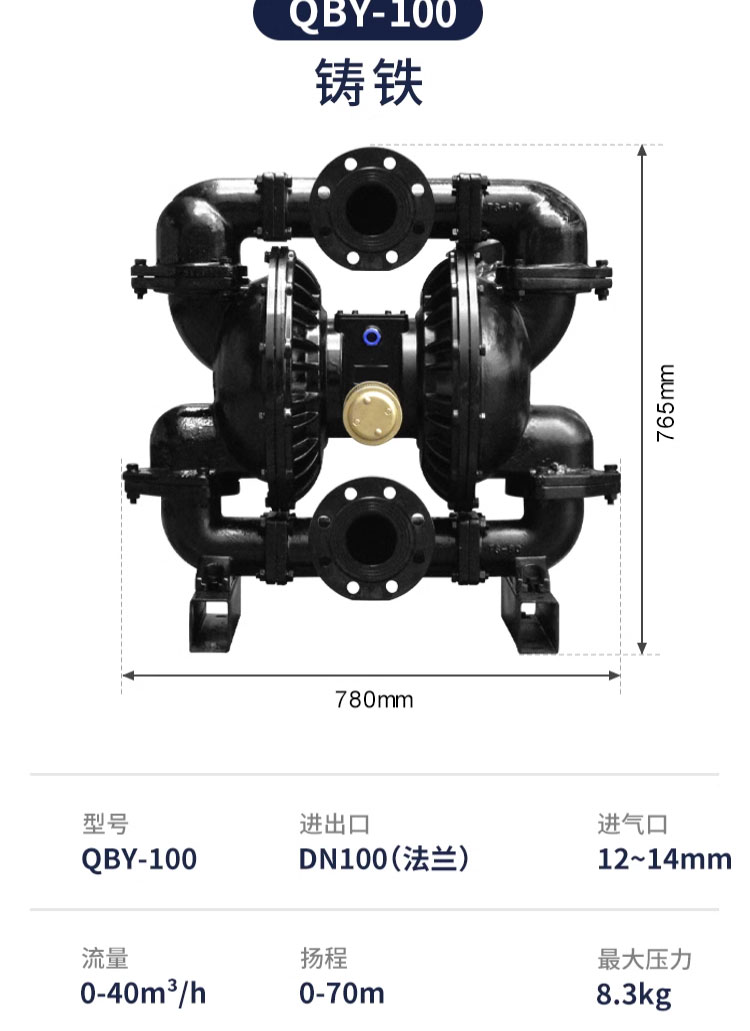 进口隔膜泵 铝合金铸铁塑料隔膜泵气动隔膜泵不锈钢压滤机泵(图11)