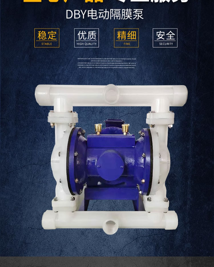 进口塑料隔膜泵 耐酸碱化工泵 DBY-15_25_40_65_80电动隔膜泵(图3)