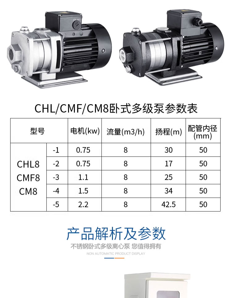 进口不锈钢多级自来水抽水加压家用自动变频增压泵高层小区二次供水(图6)