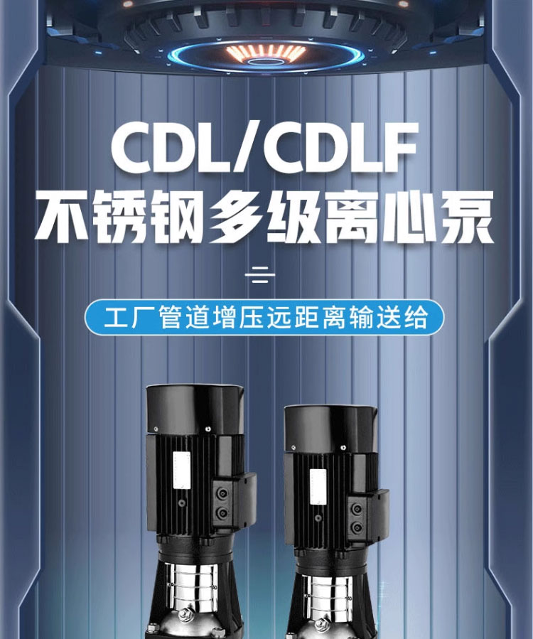 进口高扬程CDLF不锈钢立式多级离心泵变频恒压供水增压循环设备(图1)