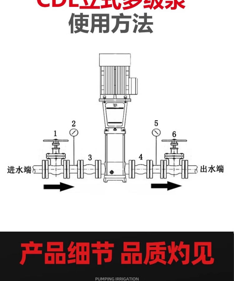 进口高扬程CDLF不锈钢立式多级离心泵变频恒压供水增压循环设备(图17)