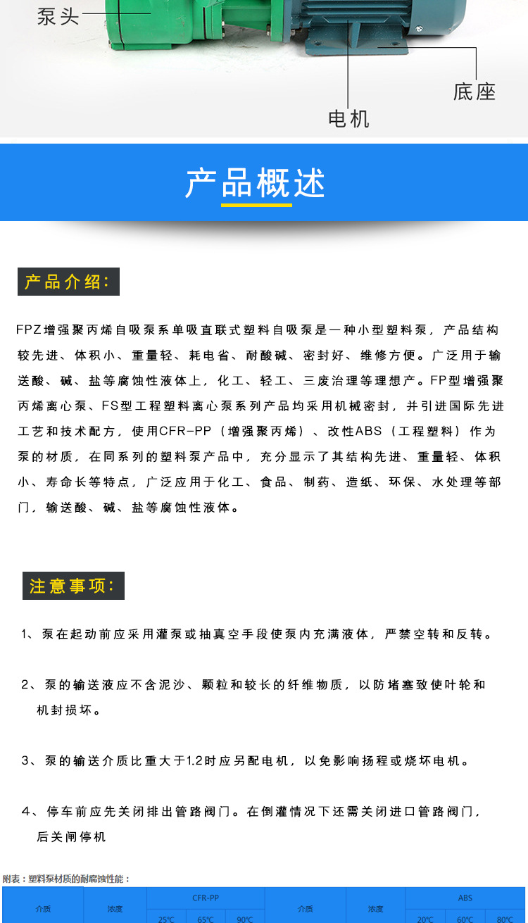 进口直联卧式增强聚丙烯工程塑料离心泵(图6)