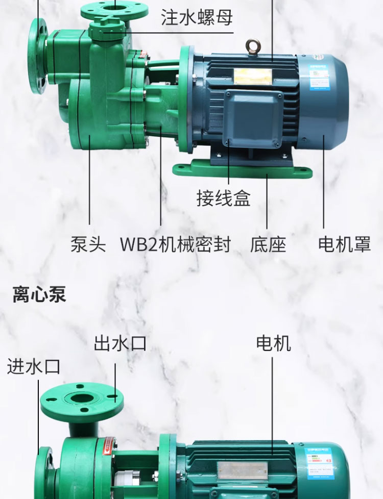 进口离心泵 FPZ自吸泵化工泵耐酸碱耐腐蚀增强聚丙烯防腐泵 抽酸泵(图5)