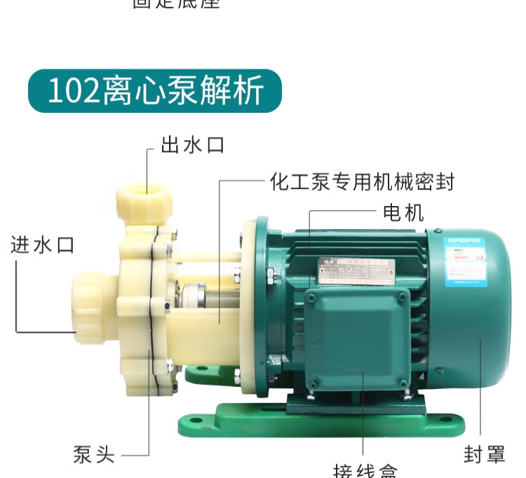 进口化工泵耐酸碱工程塑料离心泵103抽海水自吸泵耐腐蚀盐酸泵(图7)