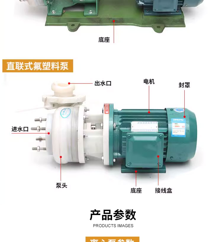 进口氟塑料合金离心泵耐酸碱泵耐腐蚀抽酸泵工程塑料化工泵防腐泵(图4)