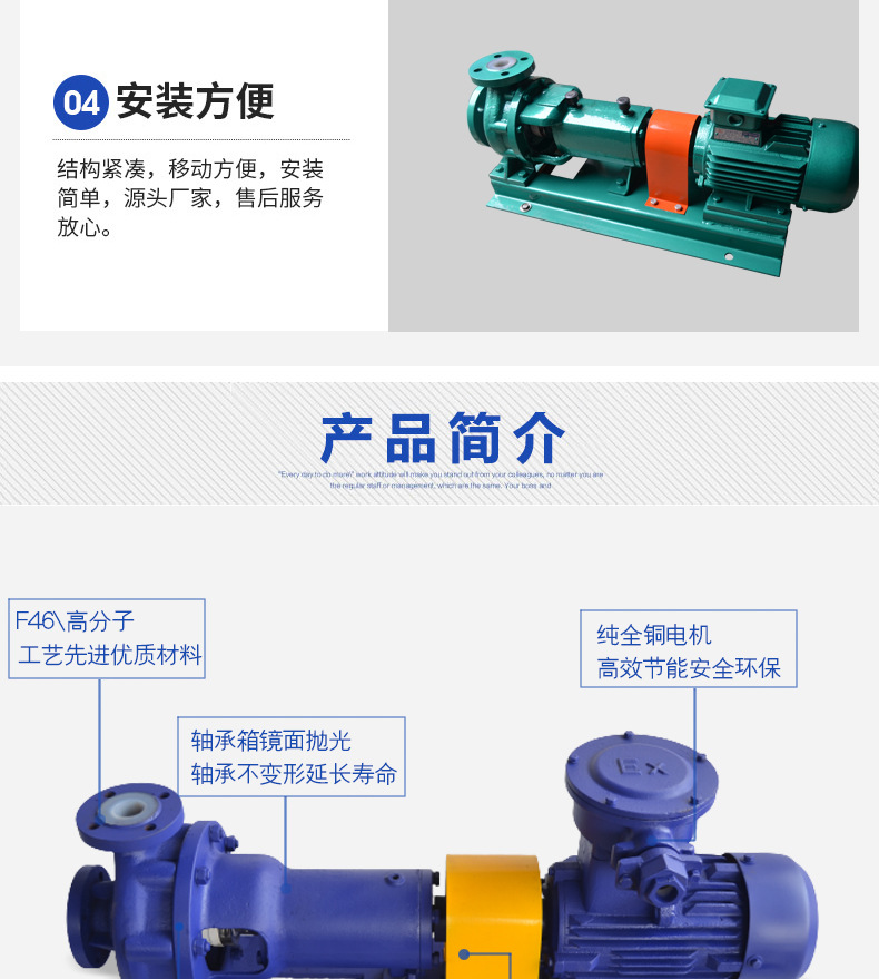 进口卧式耐酸碱腐蚀化工离心泵 氟塑料合金衬里衬氟泵(图5)