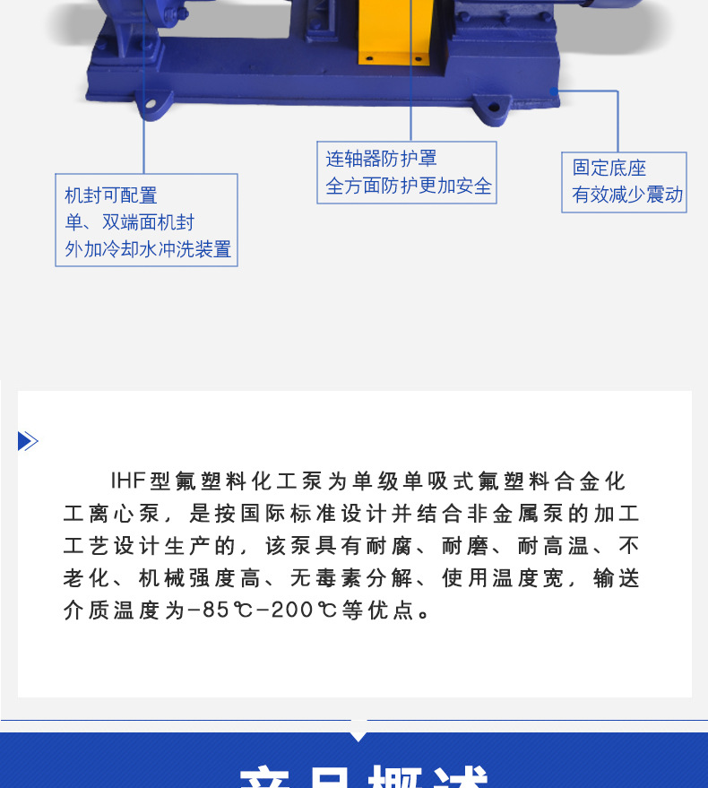 进口卧式耐酸碱腐蚀化工离心泵 氟塑料合金衬里衬氟泵(图6)