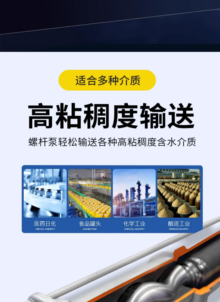 进口正体304不锈钢耐腐蚀单螺杆泵G25-1耐磨损高粘稠度自吸污泥浓浆泵(图2)