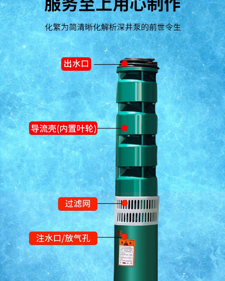 进口深井潜水泵380v三相高扬程QJ大流量4寸农用灌溉不锈钢深井泵(图12)