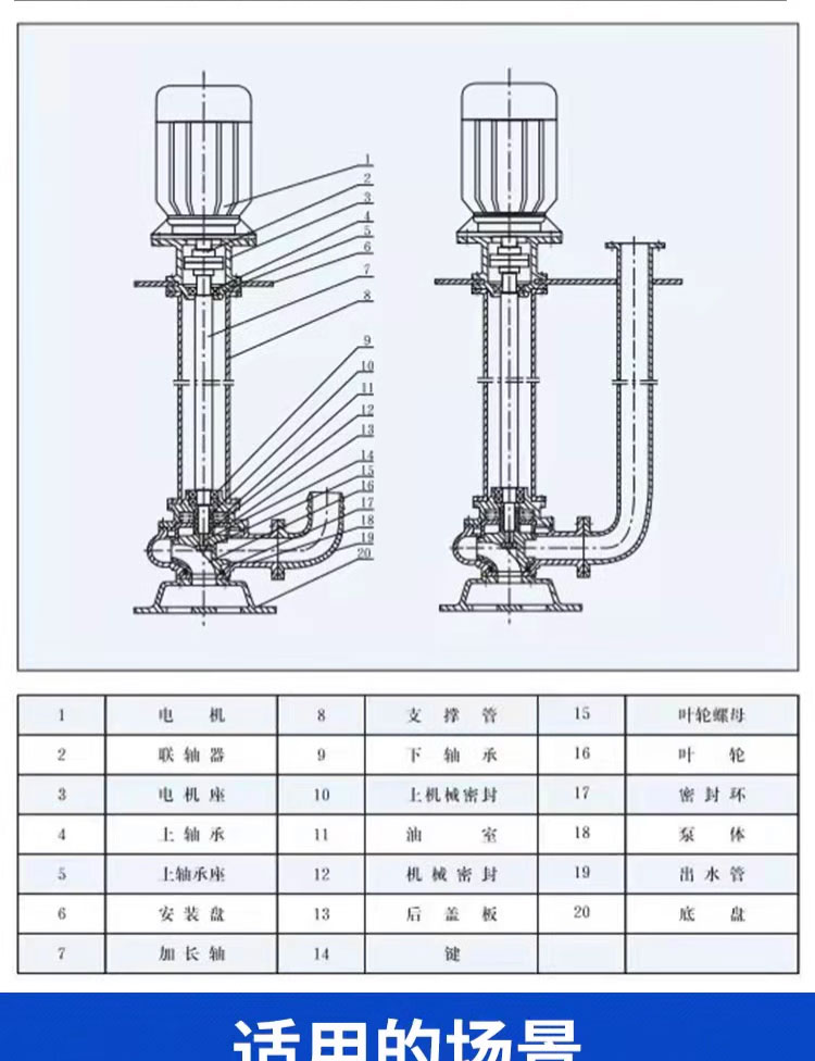进口液下无堵塞排污泵液下污泥泵液下浓浆泵液下单双管污水泵耐腐(图9)