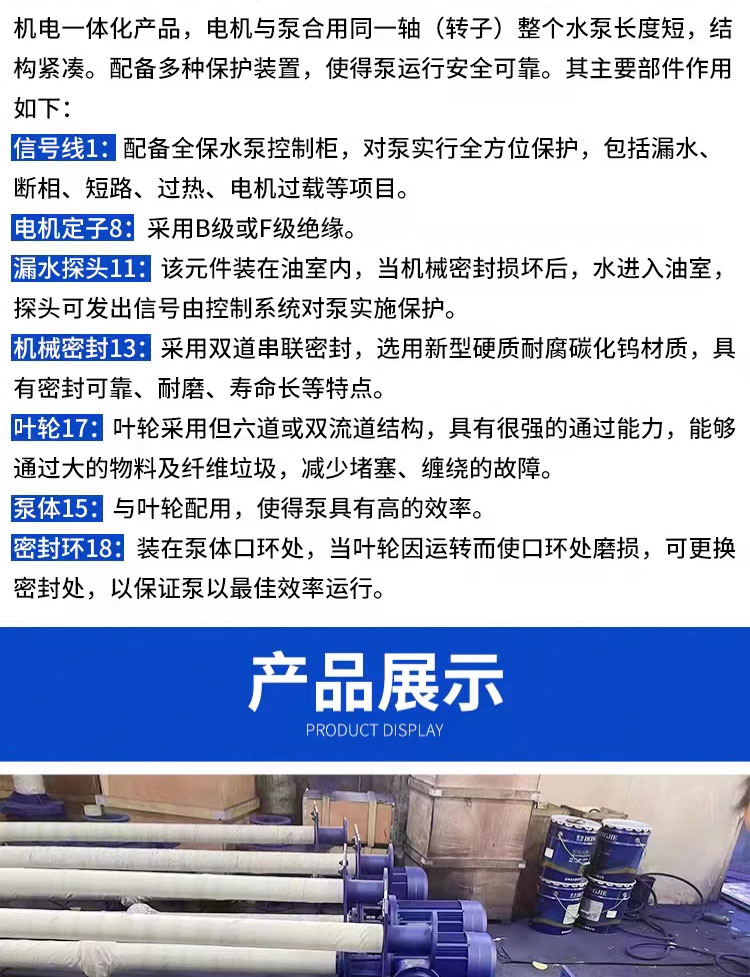 进口液下无堵塞排污泵液下污泥泵液下浓浆泵液下单双管污水泵耐腐(图14)