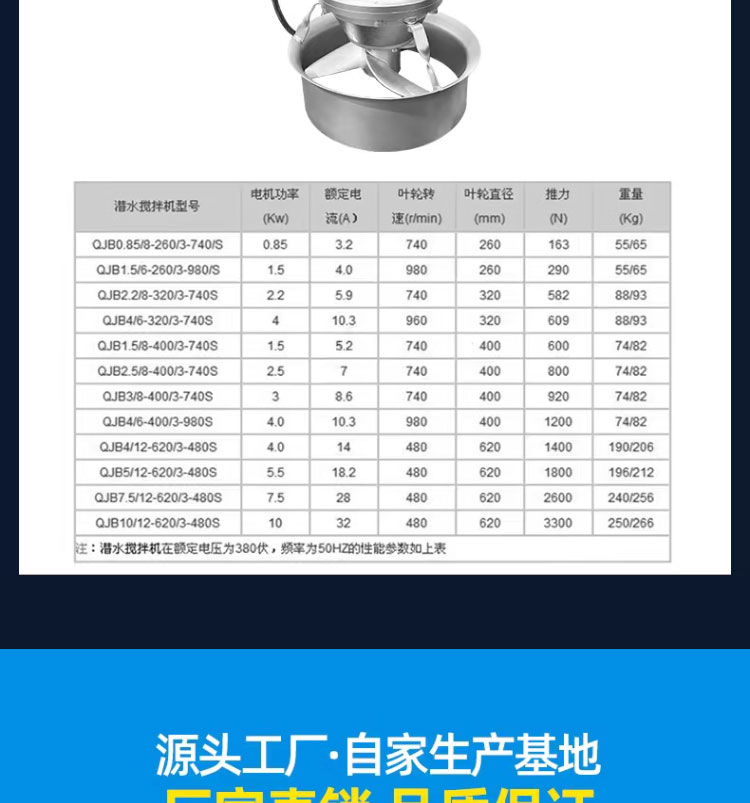 进口潜水搅拌机污水搅拌器废水处理不锈钢水泵耐高温(图10)