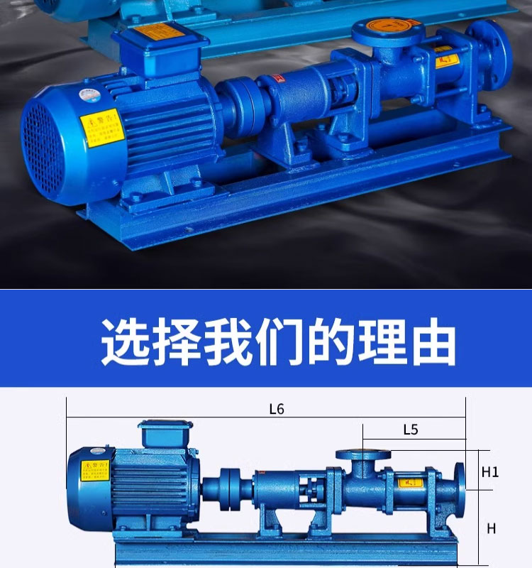 进口不锈钢单螺杆泵浓浆加药泥浆泵自吸污泥输送耐腐蚀压滤螺旋泵(图2)