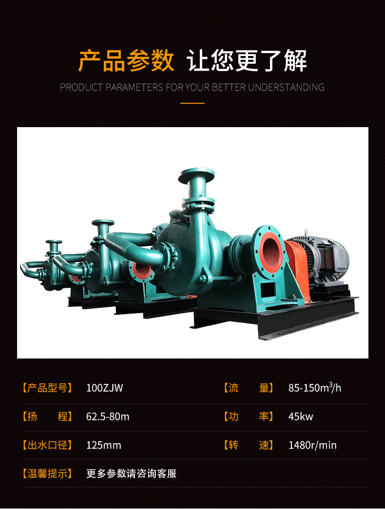 进口压滤机入料泵65sya泥浆泵沙场洗煤厂专用进料泵100zjw加压杂质泵(图4)