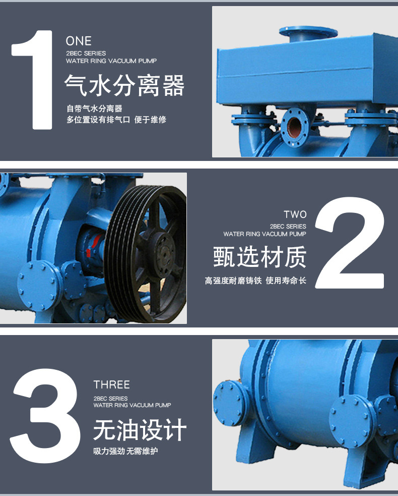 进口水环式真空泵 大功率水循环真空泵 化工用水环式真空泵(图3)