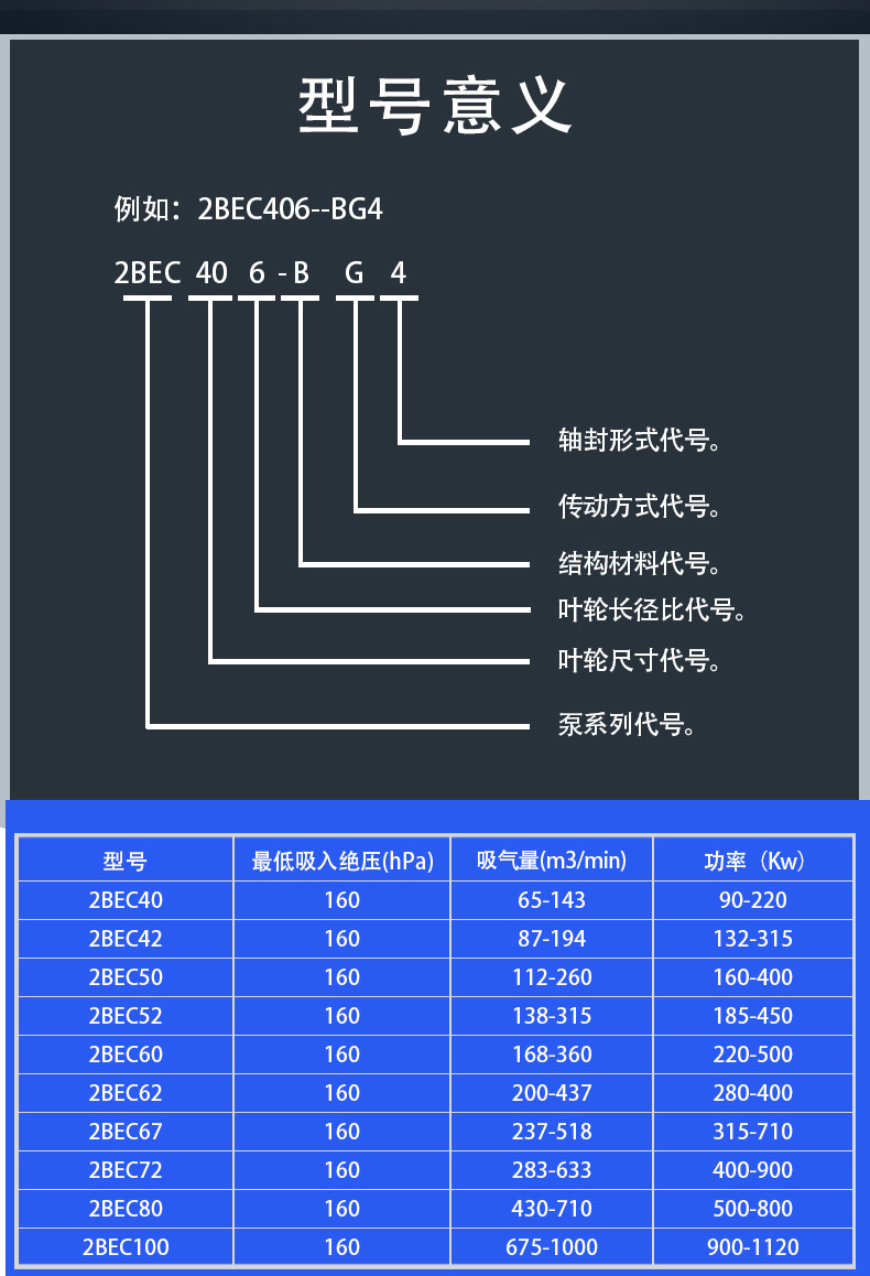 进口水环式真空泵 大功率水循环真空泵 化工用水环式真空泵(图6)