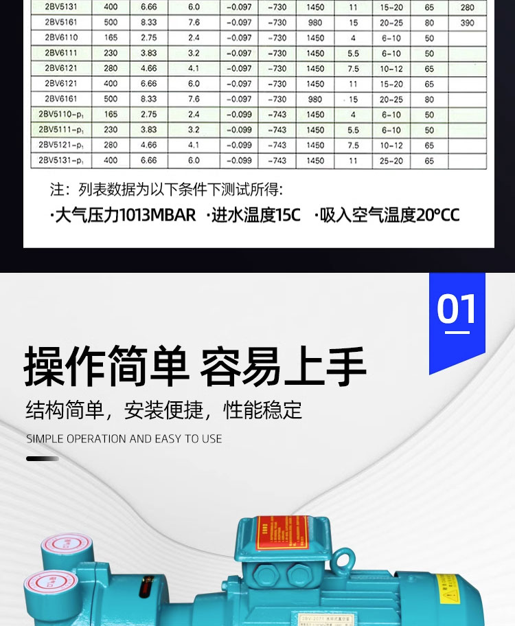 进口水环式真空泵工业用高真空水循环不锈钢真空泵压缩机(图7)