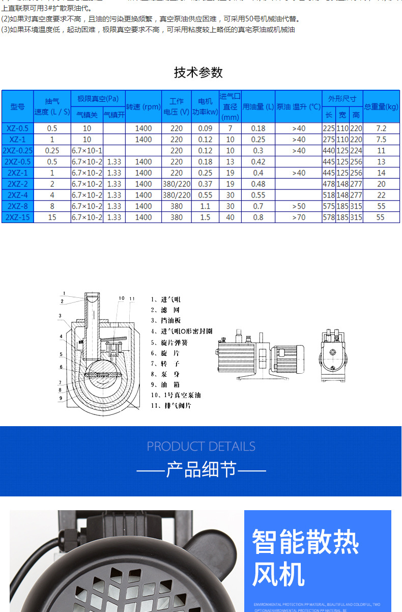 进口双级旋片式真空泵 抽气泵 手提式真空泵(图6)