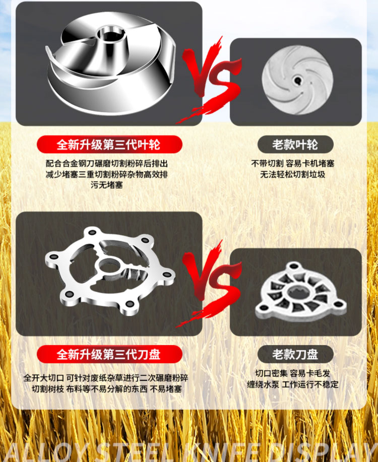 进口不锈钢切割式污水泵380V316L耐酸碱腐蚀无堵塞化工潜水排污泵(图3)