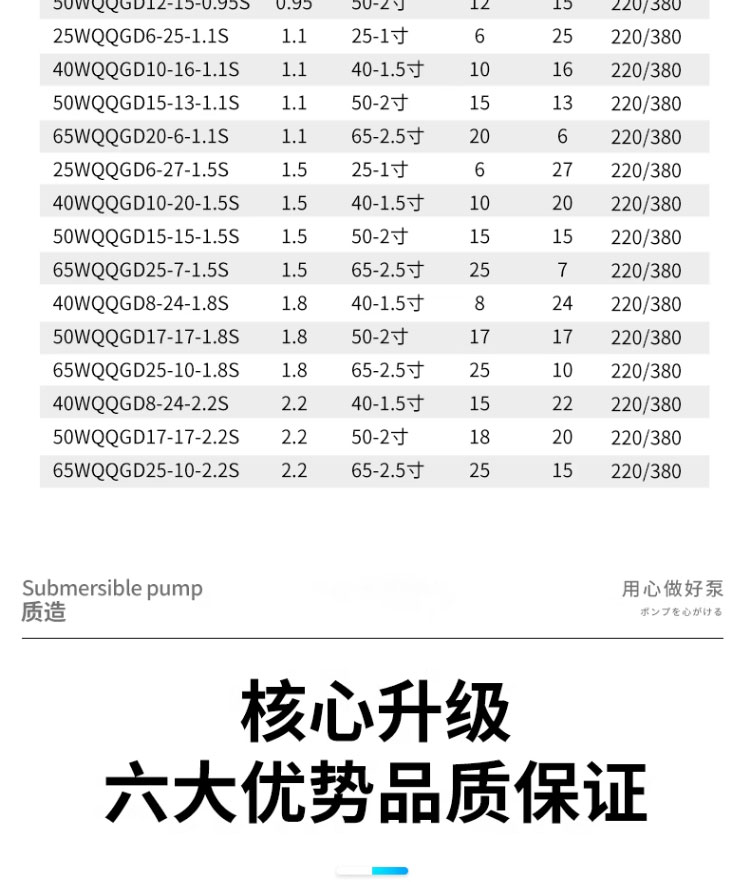 进口全不锈钢切割耐腐蚀化工泵潜水泵220V无堵塞污水泵(图3)