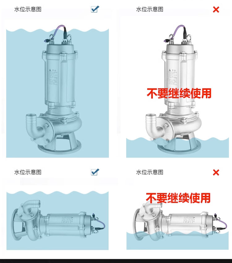 进口全不锈钢污水泵防腐耐酸碱化工泵316切割无堵塞潜水泵(图6)