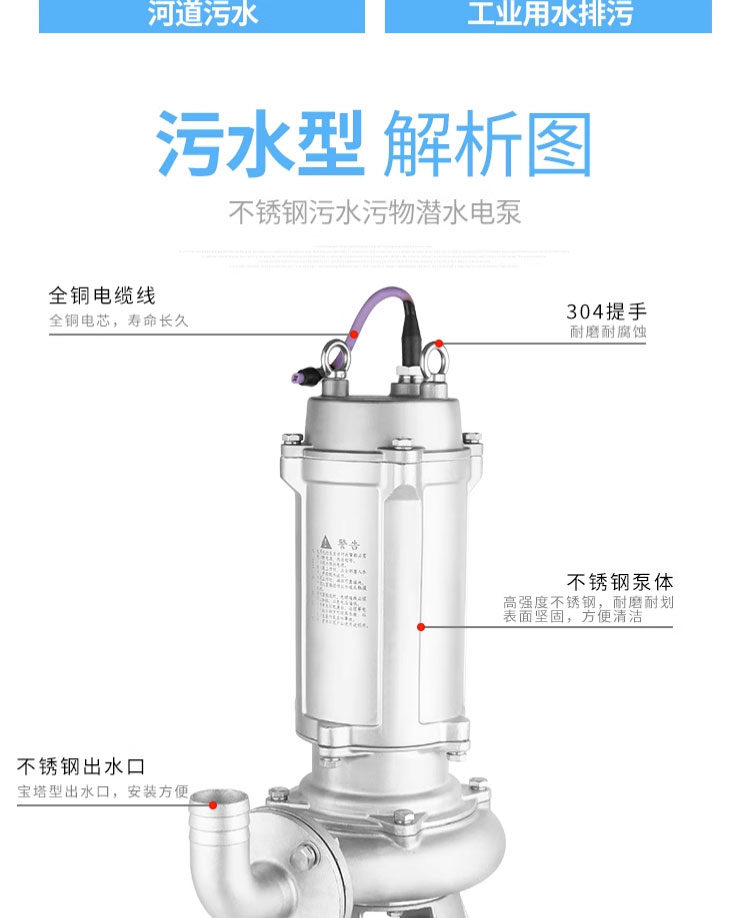 进口不锈钢污水泵化工泵耐酸碱大流量排污泵耐高温110度(图9)