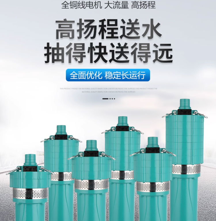 进口QD多级潜水泵220V家用大流量灌溉水井高压高扬程农业抽水机(图5)