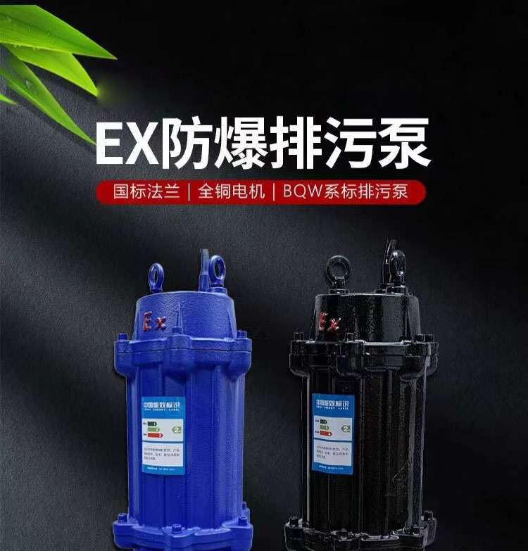 进口防爆潜水排污泵 泵无堵塞切割自搅匀自吸式潜污泵电动EX防爆(图1)