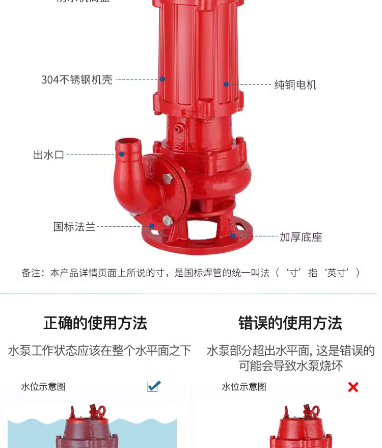 进口耐高温无堵塞排污泵热水泵大流量热水潜水泵锅炉厂污水泵120度(图6)