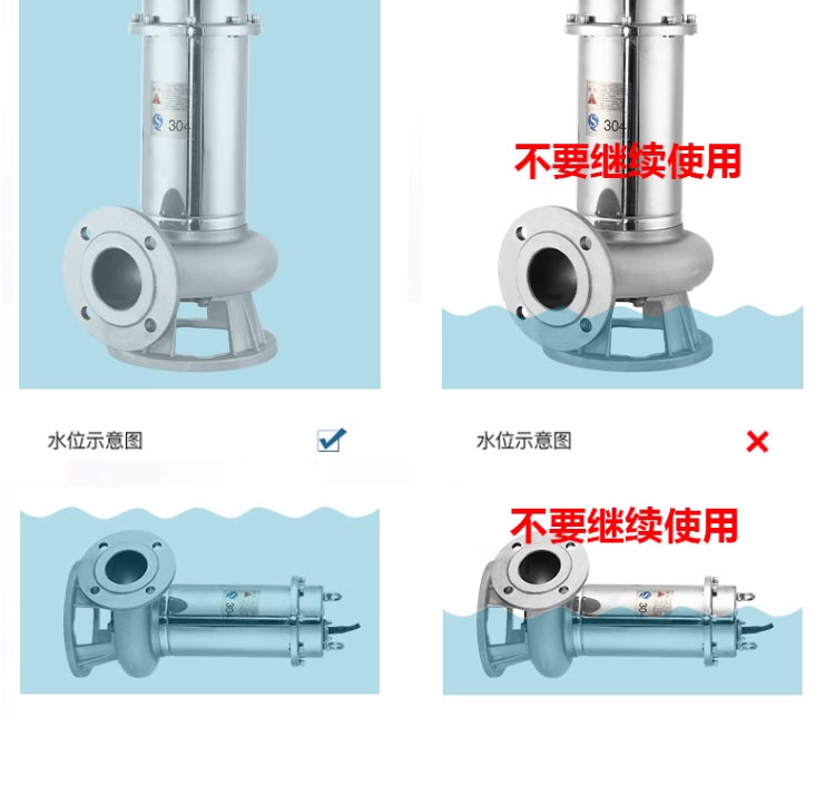 进口污水泵304全不锈钢污水泵防腐耐酸碱化工泵316切割无堵塞潜水泵(图25)