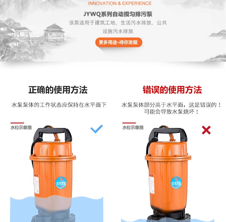 进口污水泵无堵塞污水提升排水泄洪潜水泵排污泵搅匀泵三相(图9)