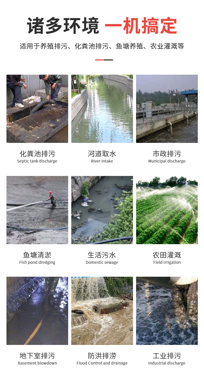 进口不锈钢切割污水泵抽粪泥浆泵220V排污泵化粪池养殖场泵家用潜水泵(图4)