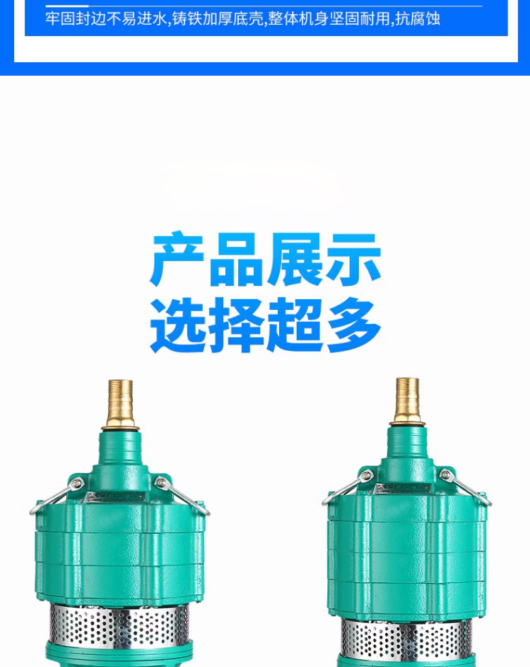 进口多级潜水泵220V家用高扬程小老鼠深井泵农用灌溉大流量高压抽水泵(图20)