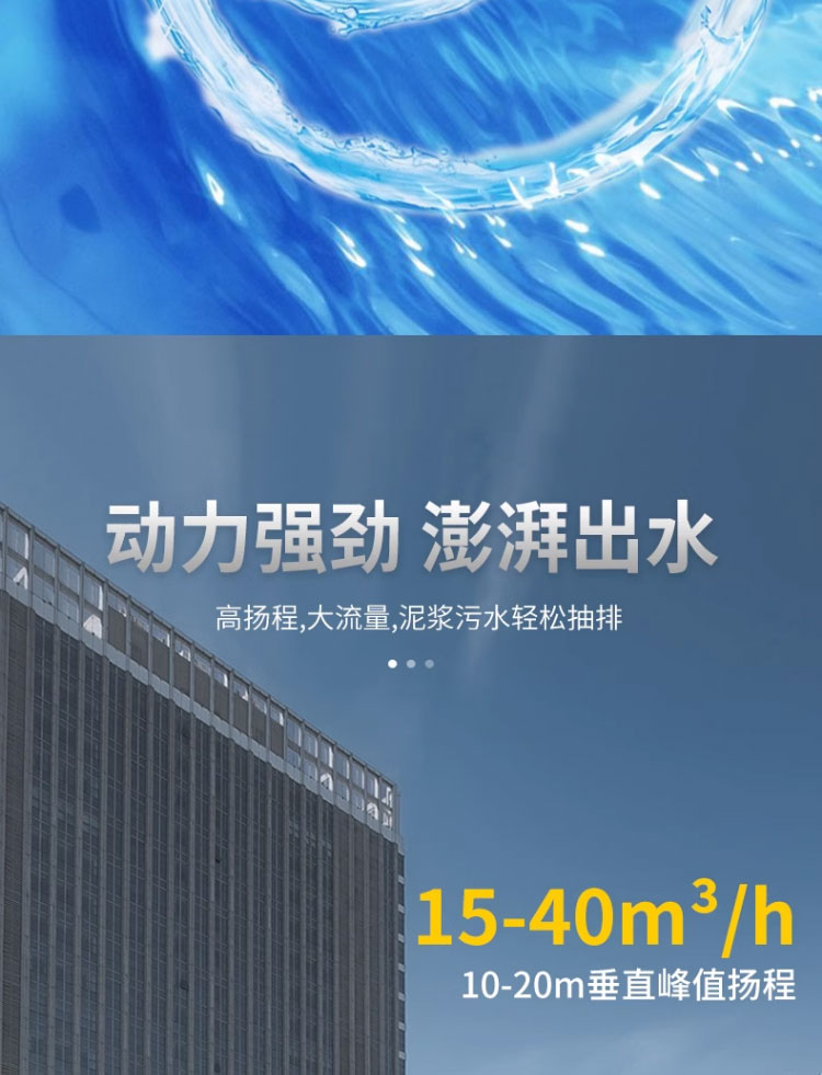 进口泥浆排污泵家用化粪池抽粪吸污池塘泥沙抽水不锈钢切割污水潜水泵(图10)