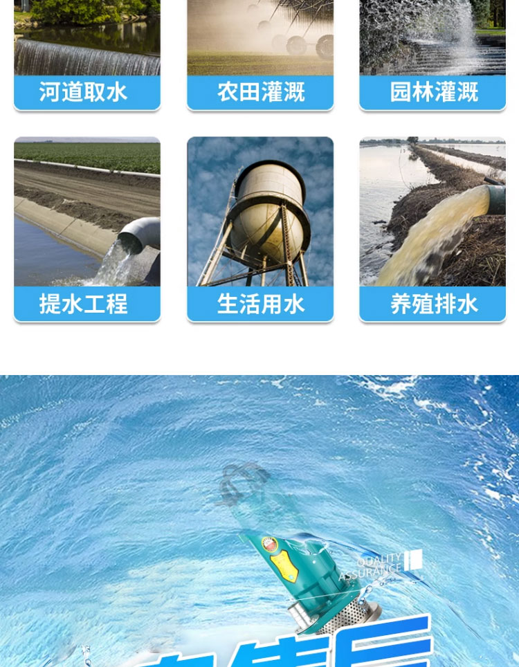 进口潜水泵220V家用高扬程大流量清水泵农用灌溉小型抽水泵深井吸水泵(图5)