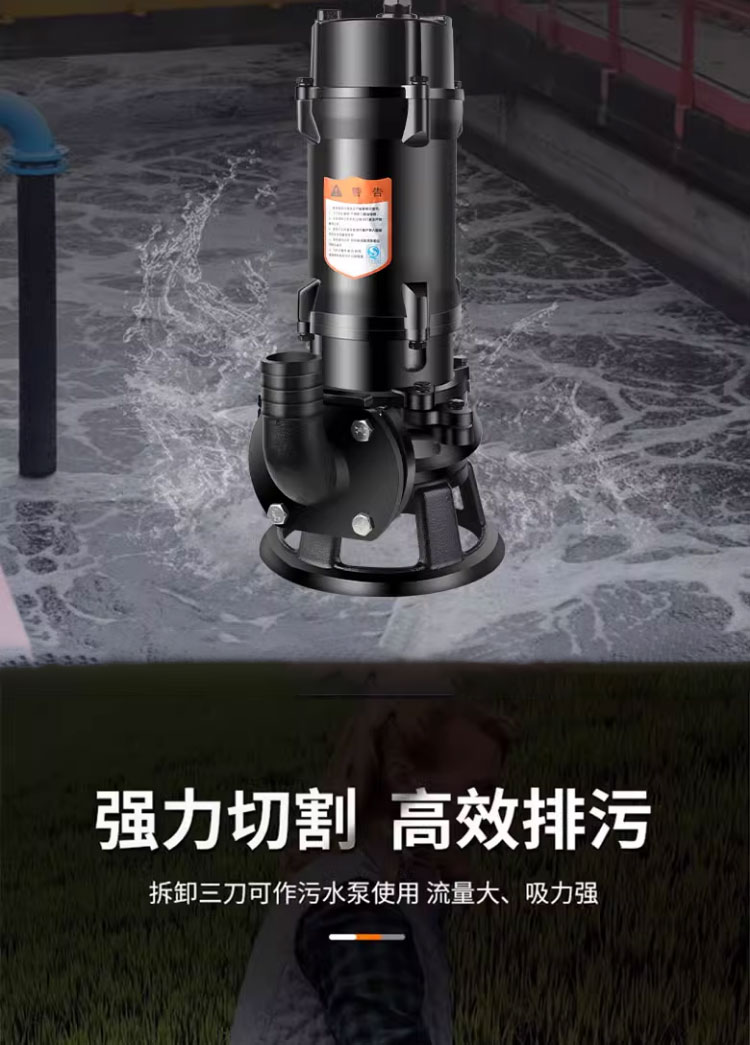 进口切割式污水泵抽粪泥浆380v三相220v家用化粪池养殖场抽粪排污泵(图14)