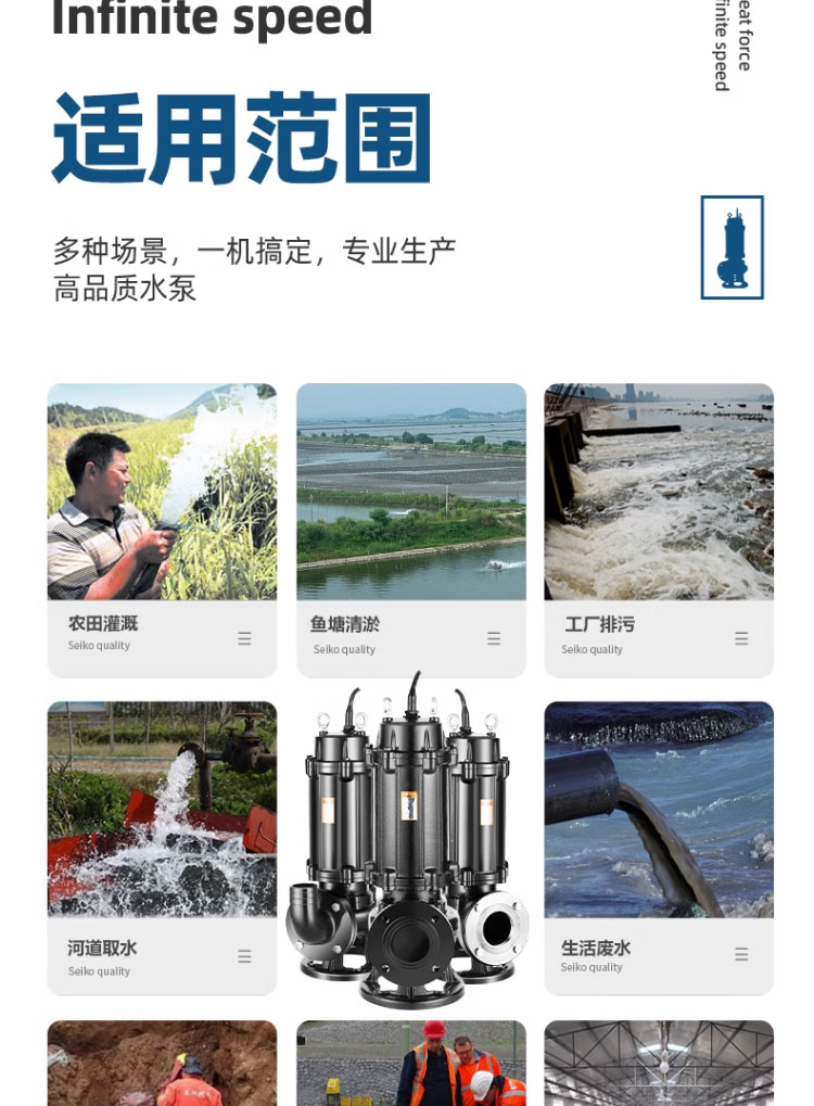 进口污水泵380v潜污三相排污水泵化粪池污水提升泵地下室集水井(图5)