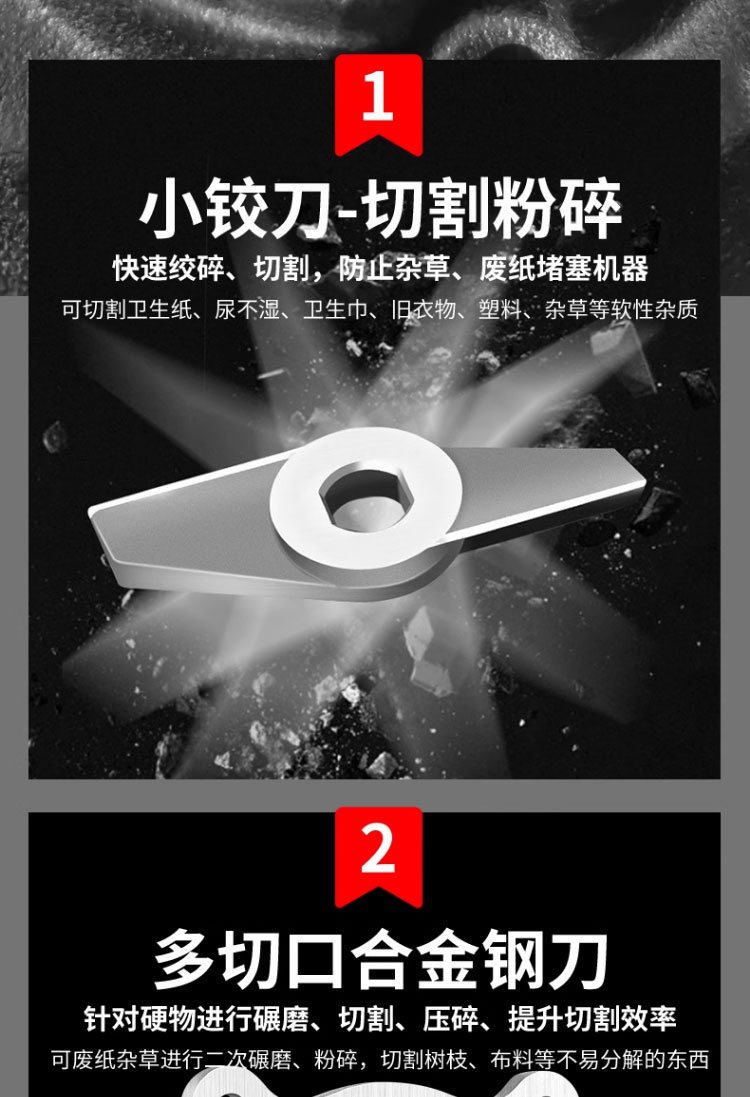 进口污水泵抽粪泥浆切割式家用抽水机化粪池排污泵抽水泵高扬程潜水泵(图4)