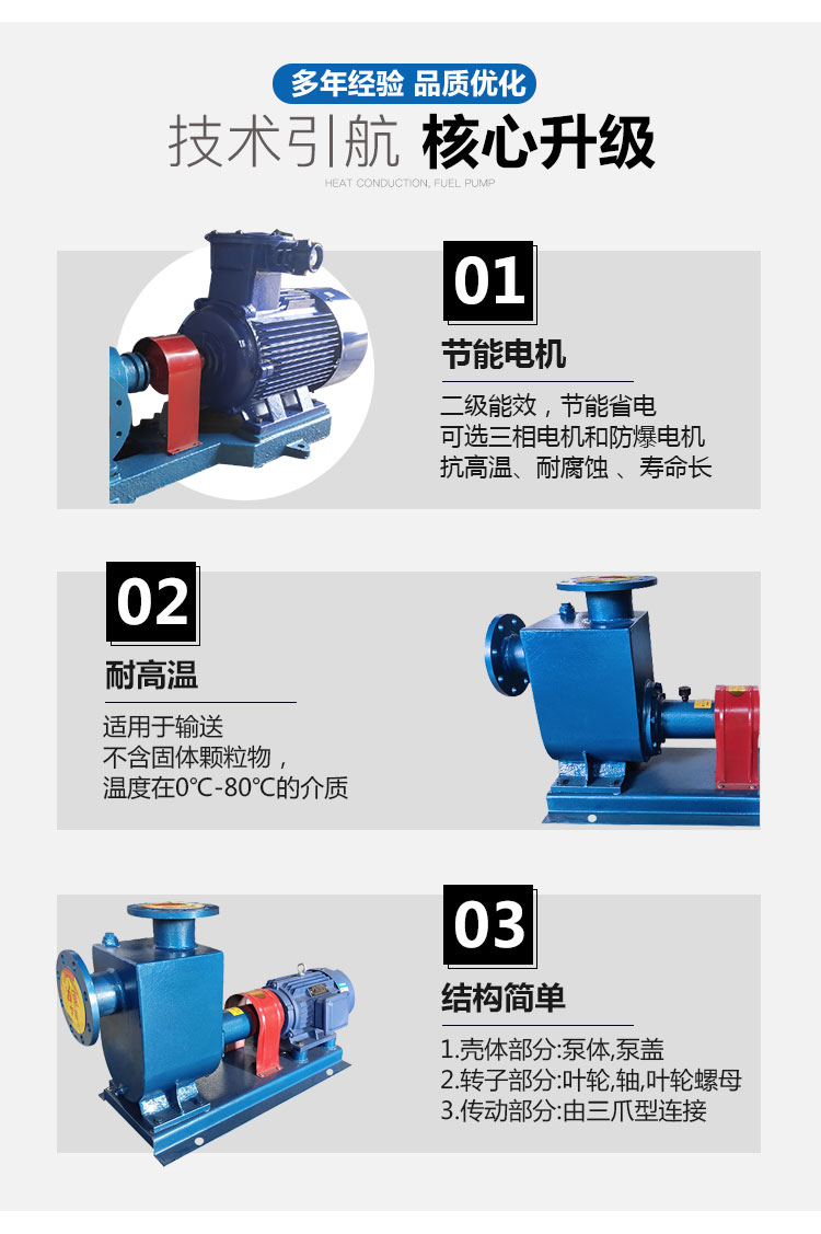 进口CYZ离心泵船用铜叶轮泵海水输送农田灌溉泵大流量自吸防爆柴油泵(图2)