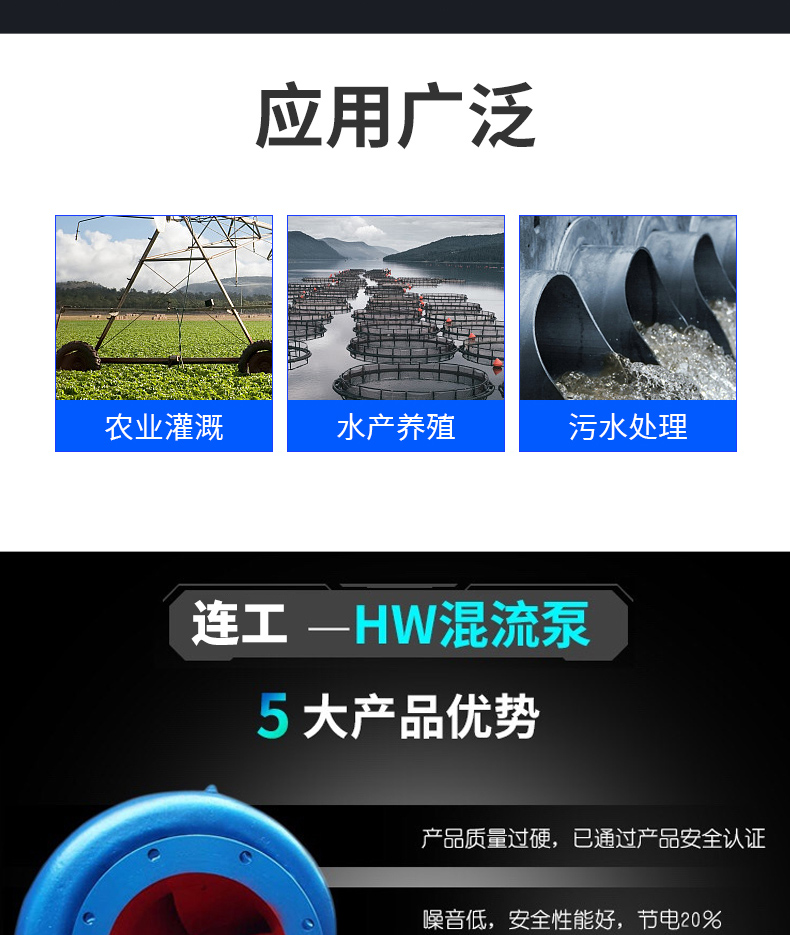 进口卧式混流泵农田灌溉防汛排水大流量6寸8寸10寸12寸蜗壳式混流泵(图6)