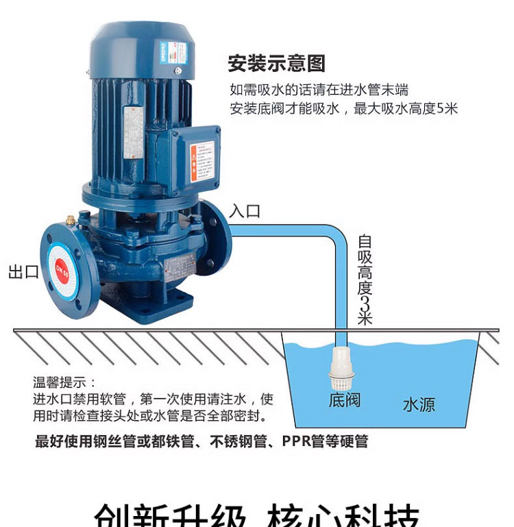 进口立式管道泵离心泵三相冷却塔锅炉冷热水空调增压泵380V循环泵(图11)