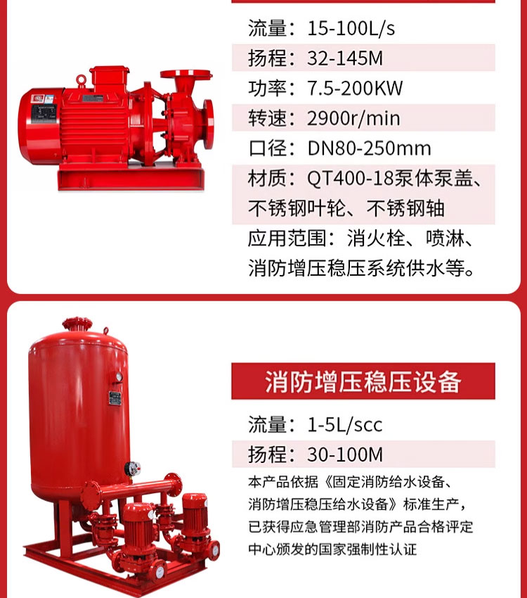 进口消防水泵室内外消防栓喷淋泵增压稳压设备管道离心长轴深井泵(图5)